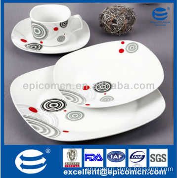 best quality bone china dinner set with classic geometric decor
